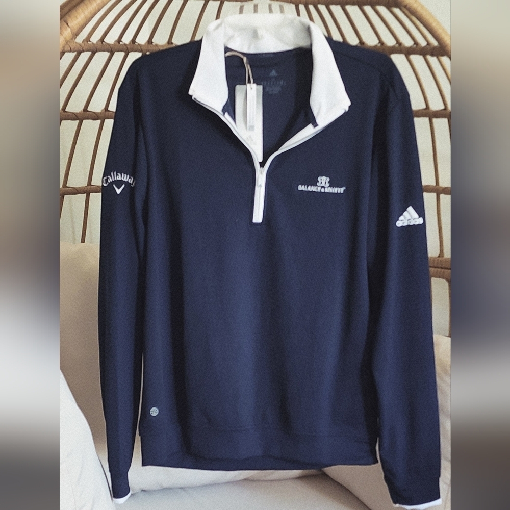 Adidas Men's 1/4 Zip Lightweight Aeroready Moisture Management Navy Sz M (NWT)